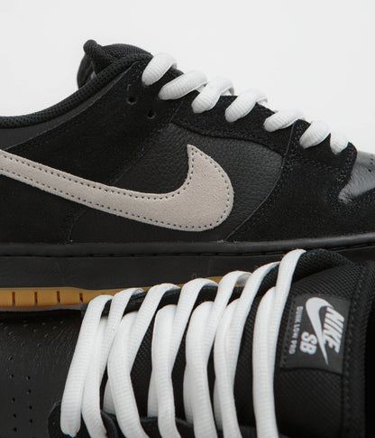 Nike SB Dunk Low Pro Shoes - Black / White - Black - Gum Light Brown - Black