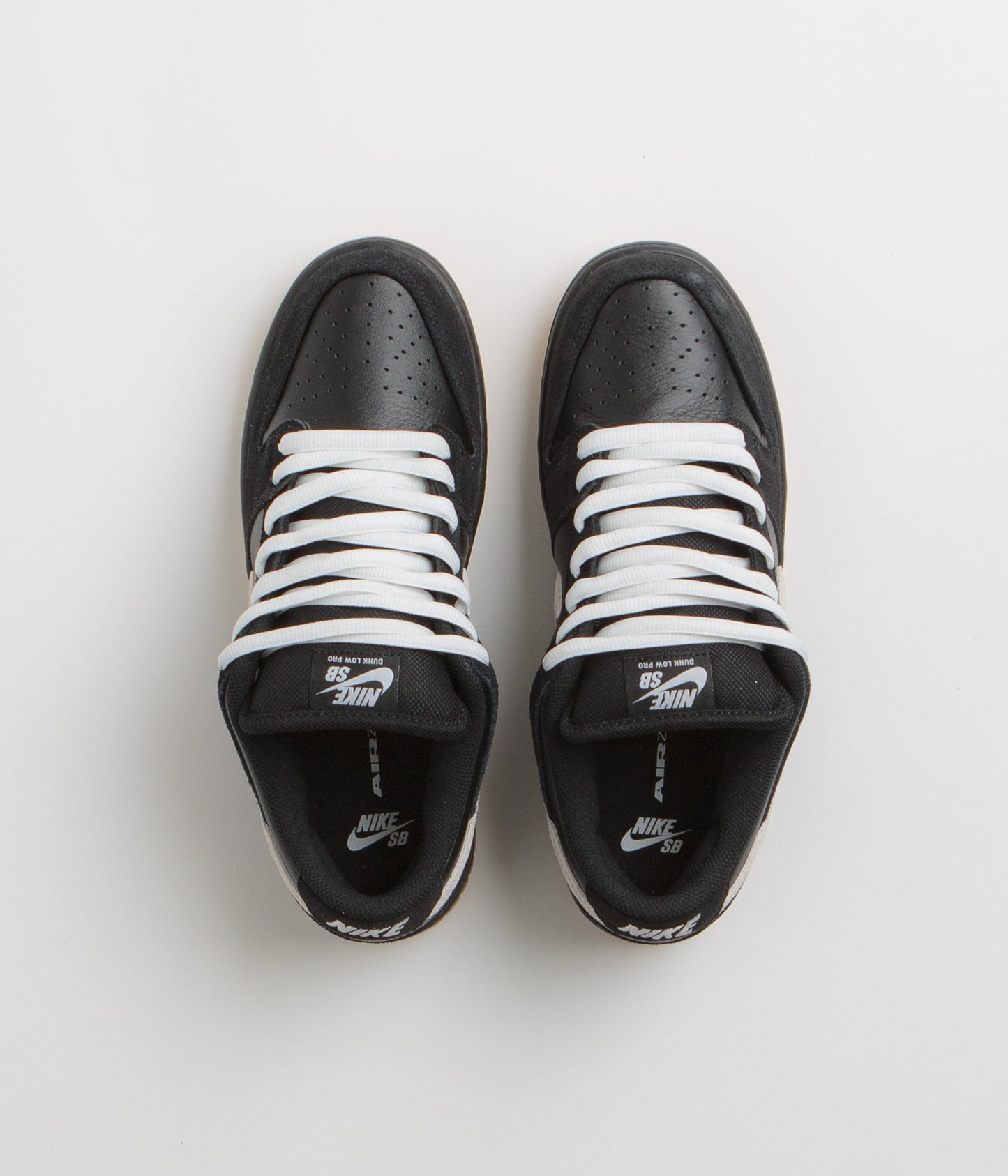 Nike SB Dunk Low Pro Shoes - Black / White - Black - Gum Light Brown - Black