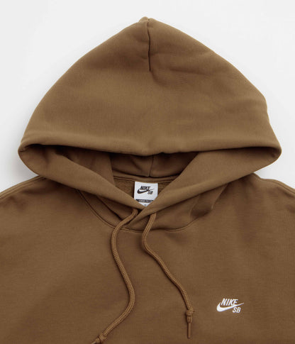 Nike SB Essential Logo Hoodie - Mosswood Brown / White