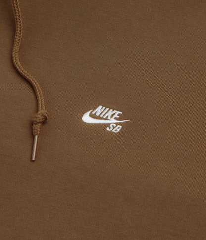 Nike SB Essential Logo Hoodie - Mosswood Brown / White
