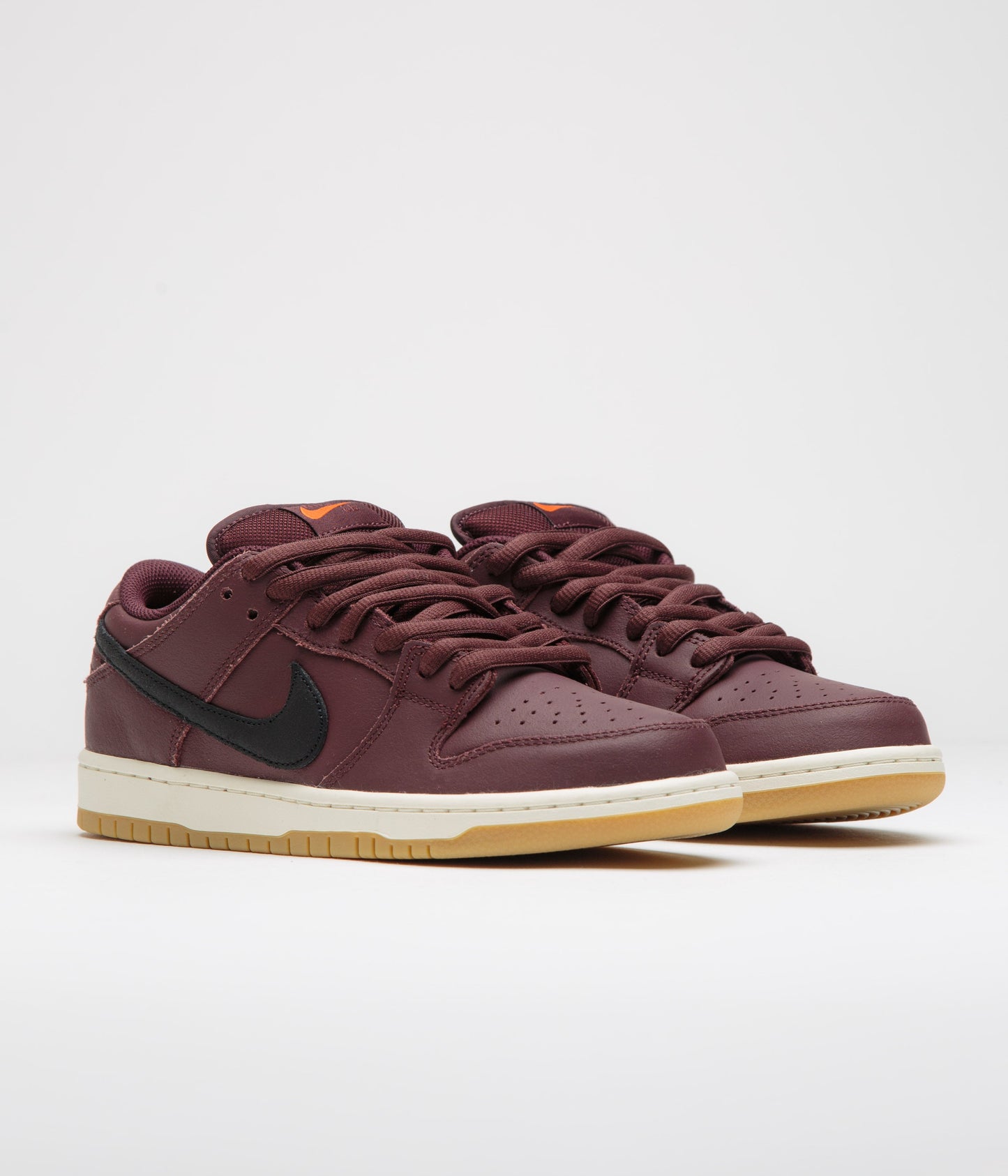 Nike SB Orange Label Dunk Low Pro Shoes - Burgundy Crush / Black - Mystic Dates - Sail