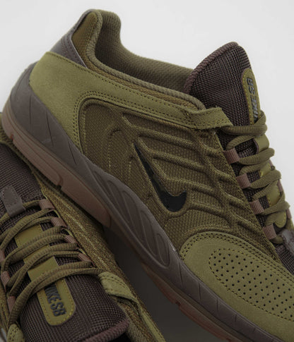 Nike SB Vertebrae Shoes - Olive Flak / Black - Baroque Brown