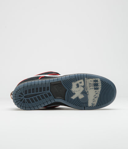Nike SB x Bronx Girls Skate Dunk Low Pro Shoes - Black / White - Challenge Red - Total Orange