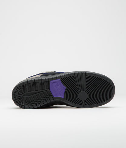 Nike SB x Dashawn Jordan Dunk Low Pro Shoes - String / Black - Bright Spruce - Fierce Purple