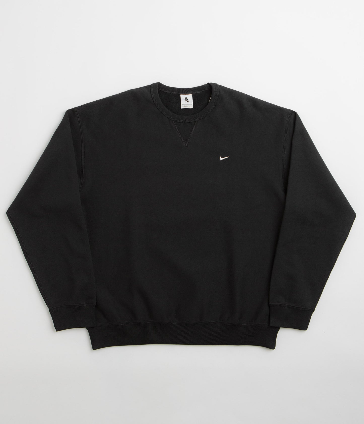 Nike Solo Swoosh Crewneck Sweatshirt - Black / White / White