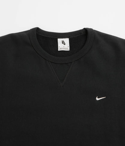 Nike Solo Swoosh Crewneck Sweatshirt - Black / White / White