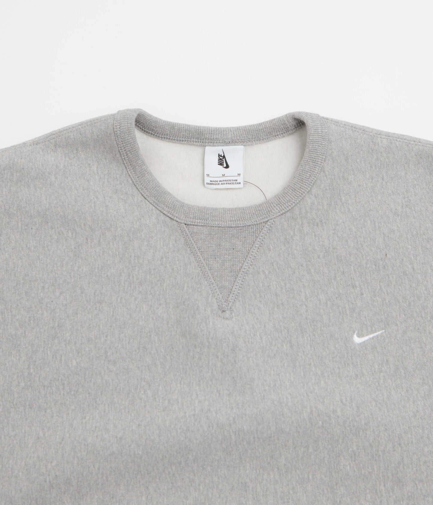 Nike Solo Swoosh Crewneck Sweatshirt - Dark Grey Heather / White / White