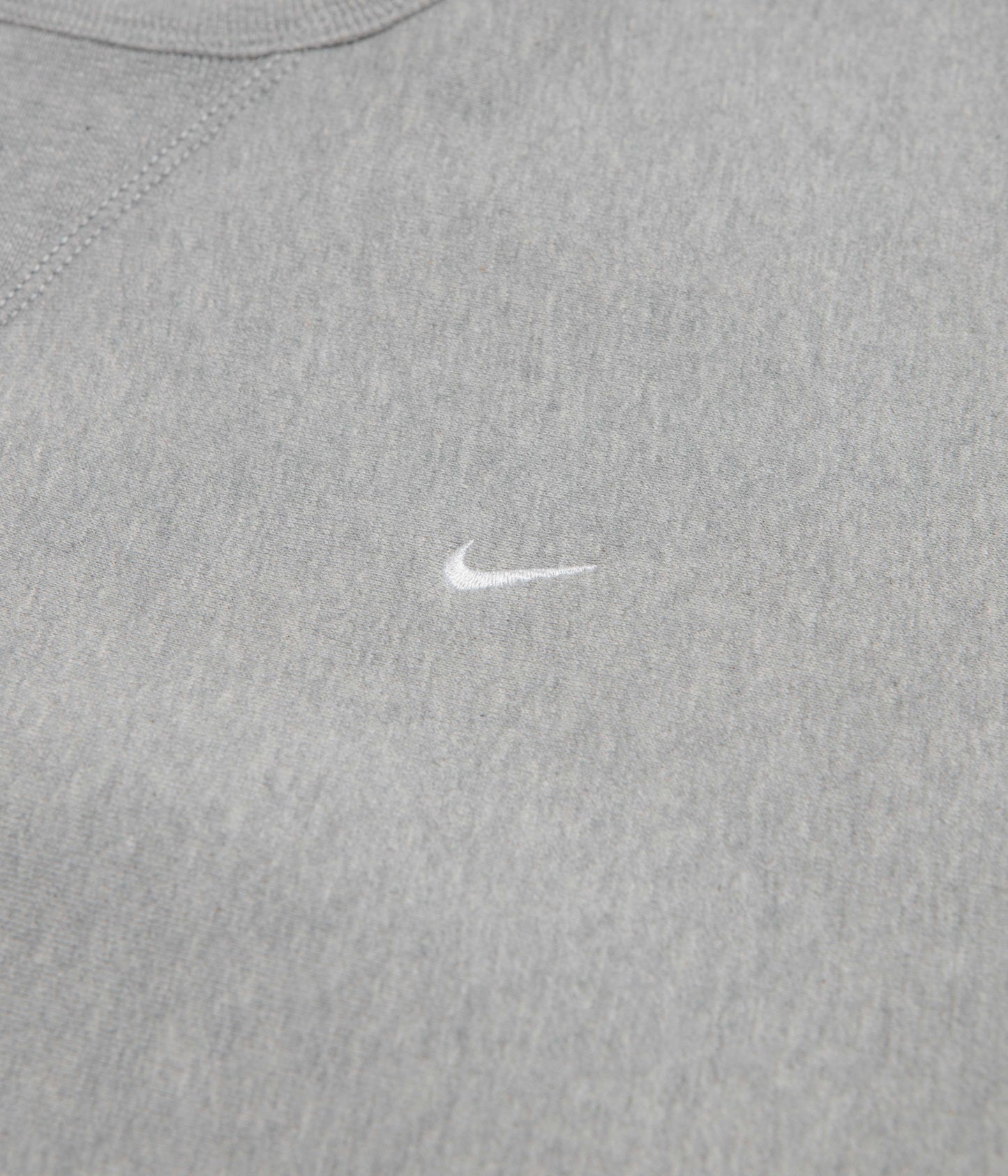 Nike Solo Swoosh Crewneck Sweatshirt - Dark Grey Heather / White / White