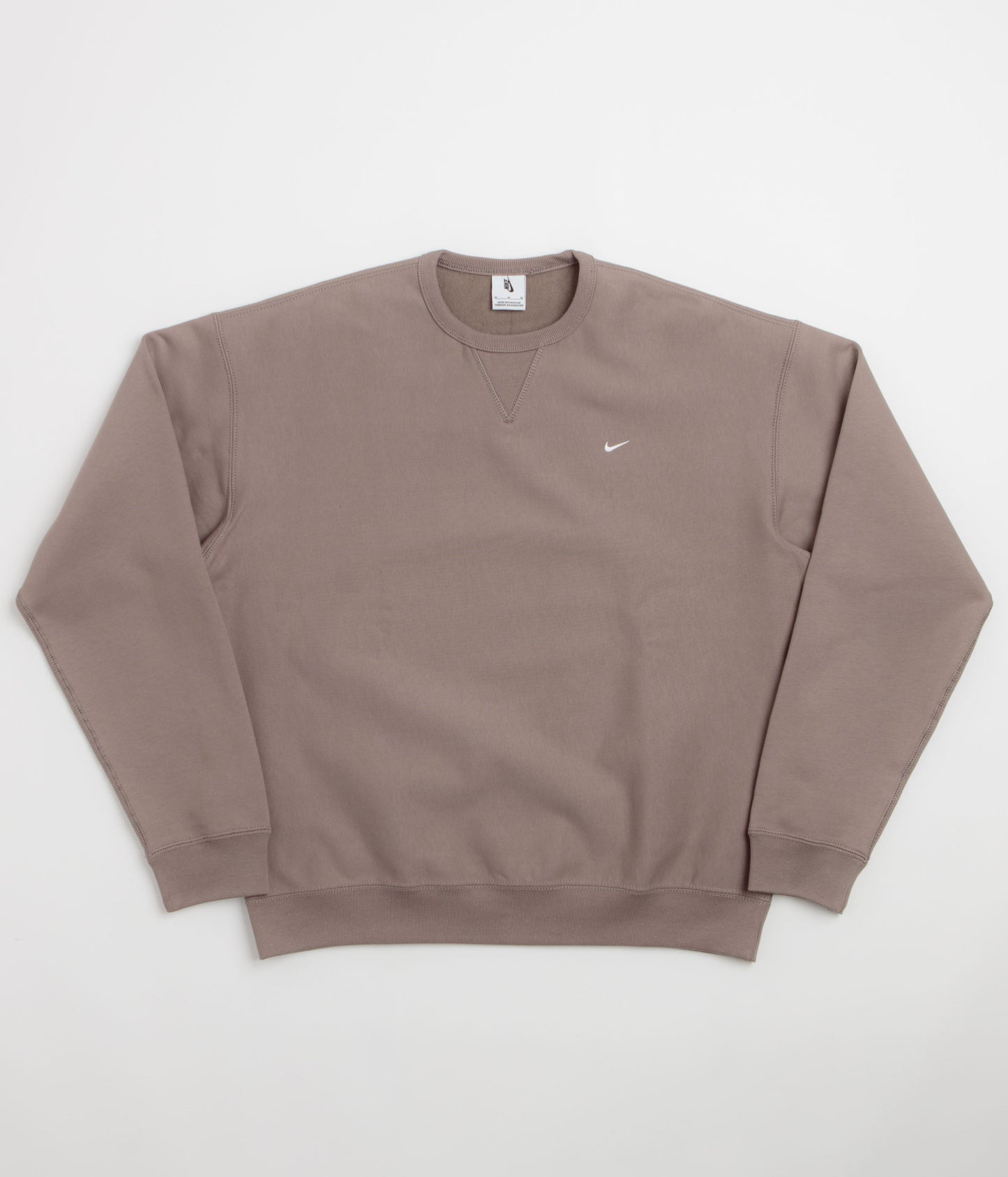Nike Solo Swoosh Crewneck Sweatshirt - Mink Brown / White