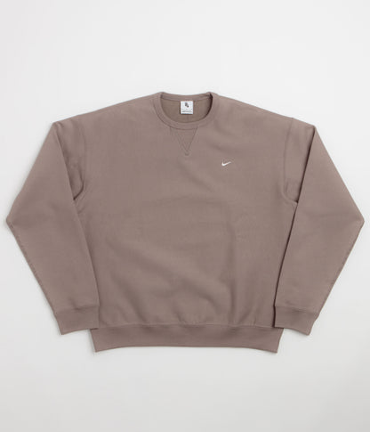 Nike Solo Swoosh Crewneck Sweatshirt - Mink Brown / White