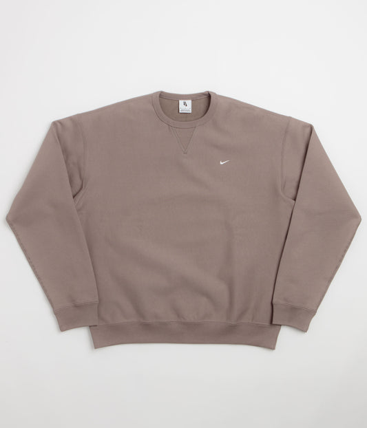 Nike Solo Swoosh Crewneck Sweatshirt - Mink Brown / White