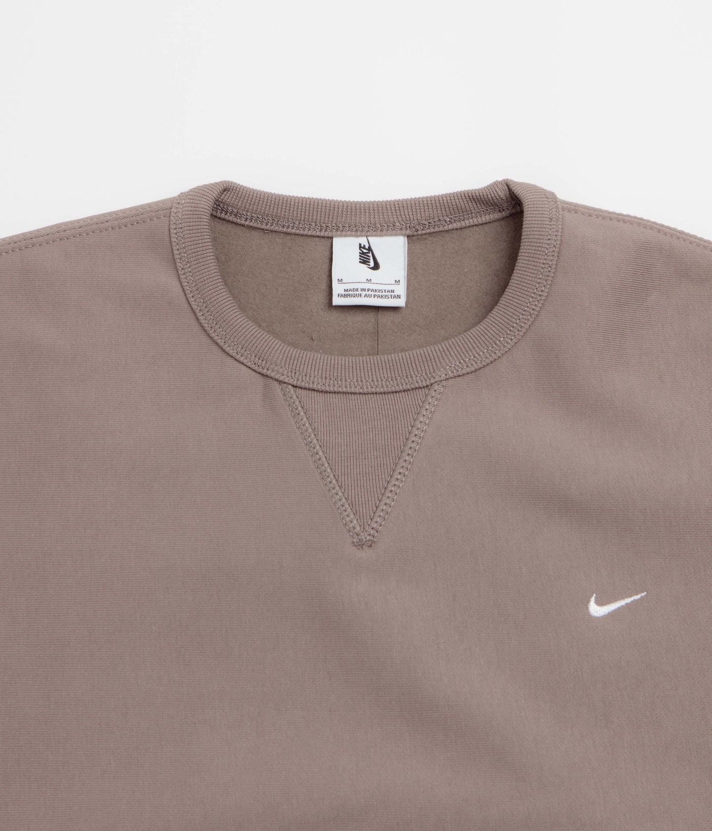 Nike Solo Swoosh Crewneck Sweatshirt - Mink Brown / White