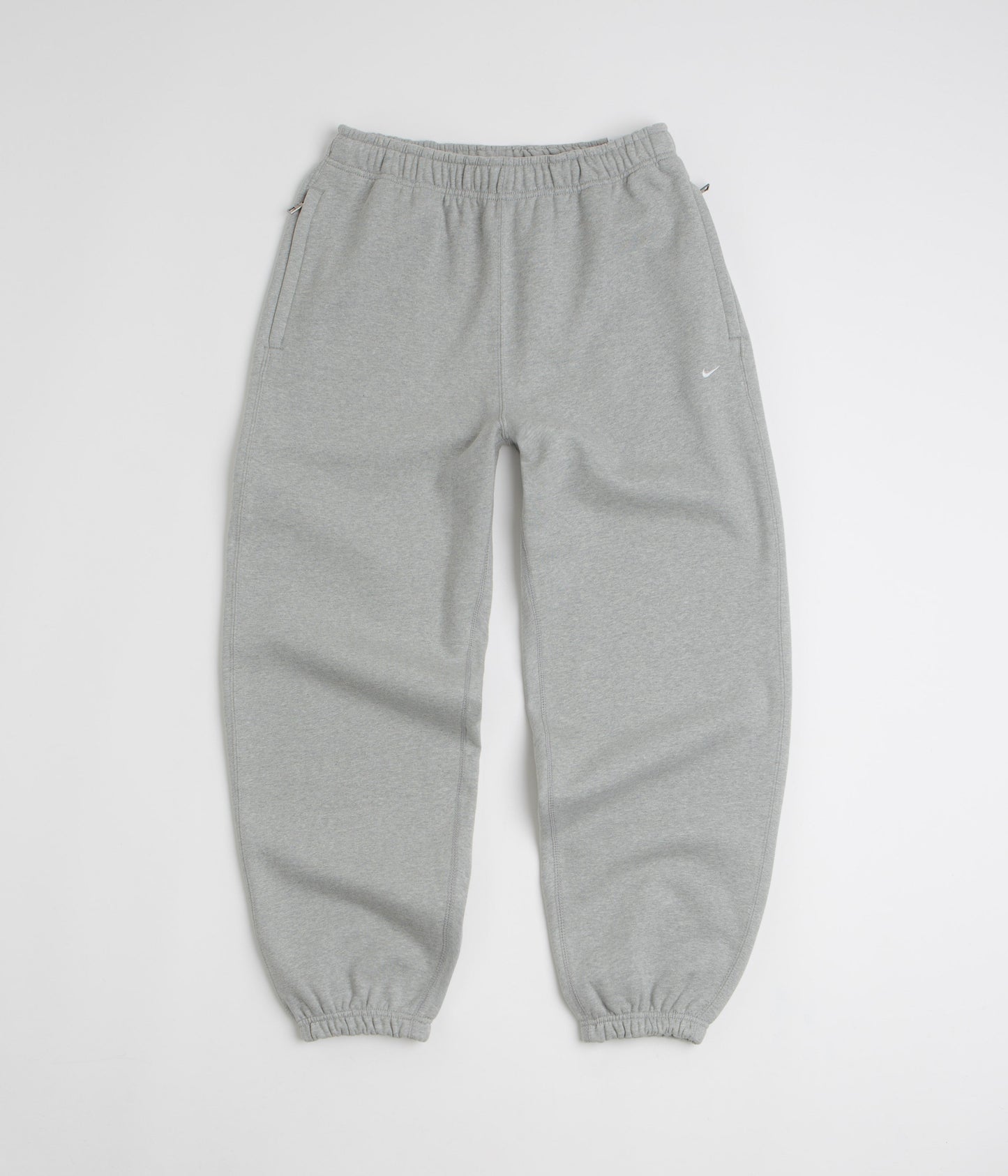 Nike Solo Swoosh Cuffed Sweatpants - Dark Grey Heather / Light Smoke Grey / White