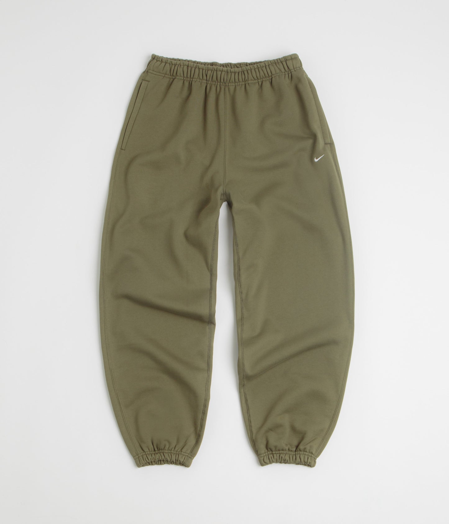 Nike Solo Swoosh Cuffed Sweatpants - Medium Olive / Medium Olive / White