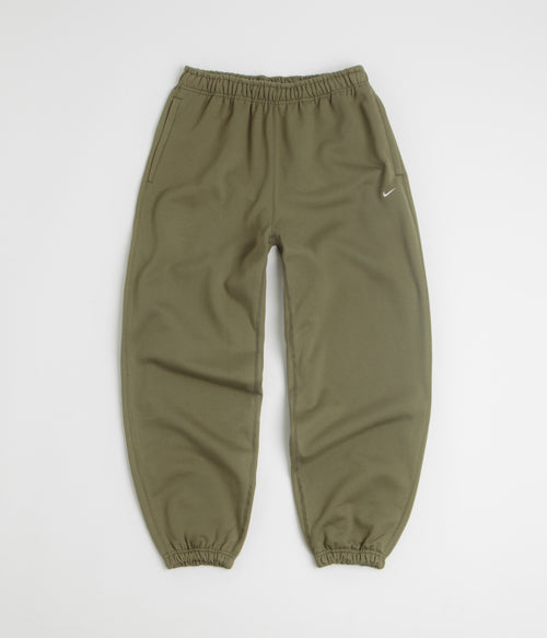 Nike Solo Swoosh Cuffed Sweatpants - Medium Olive / Medium Olive / White