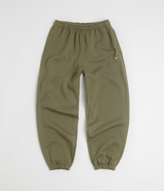 Nike Solo Swoosh Cuffed Sweatpants - Medium Olive / Medium Olive / White