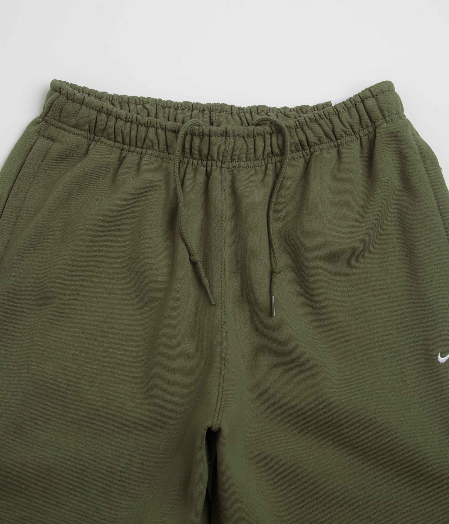 Nike Solo Swoosh Cuffed Sweatpants - Medium Olive / Medium Olive / White