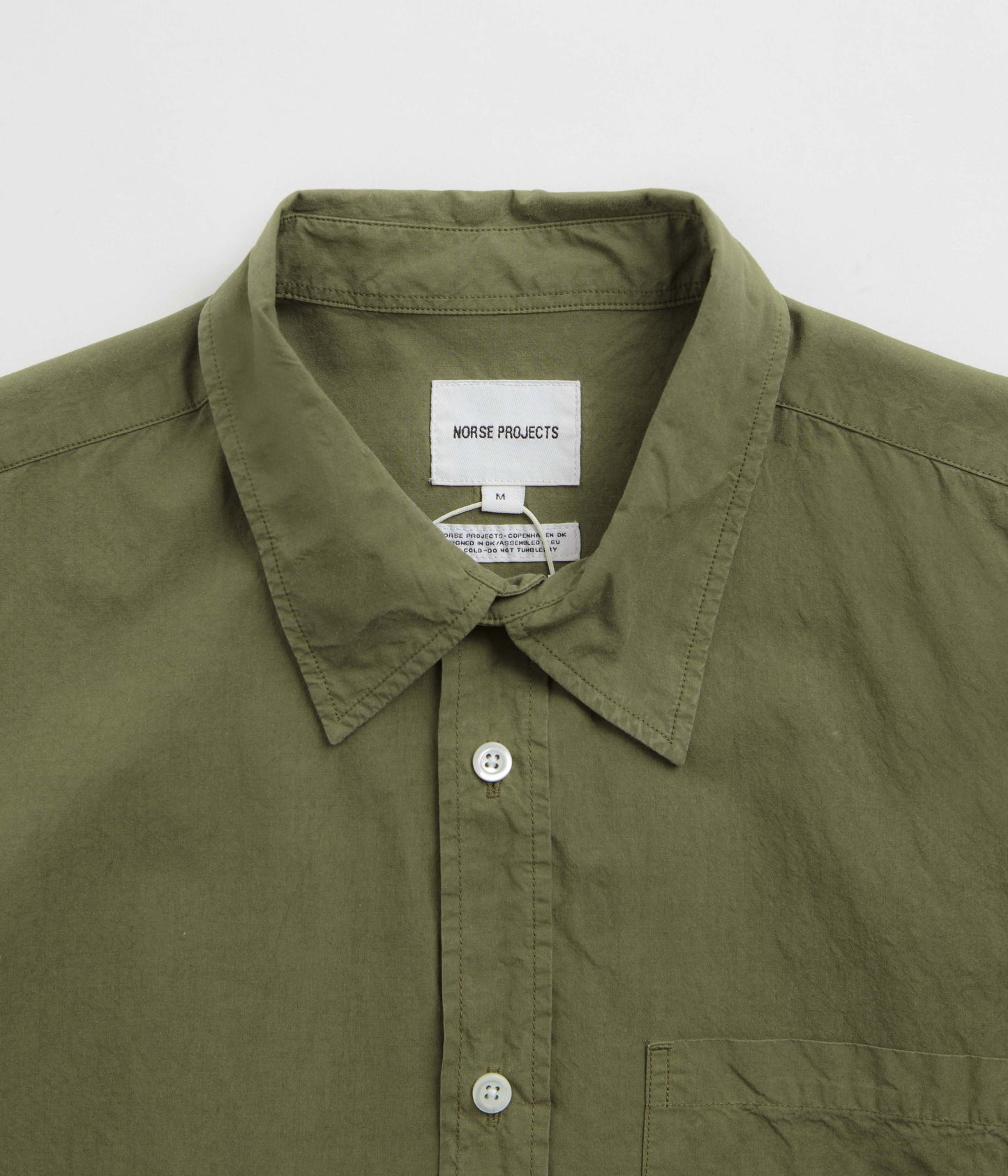 Norse Projects Osvald Cotton Tencel Shirt - Sitka Green