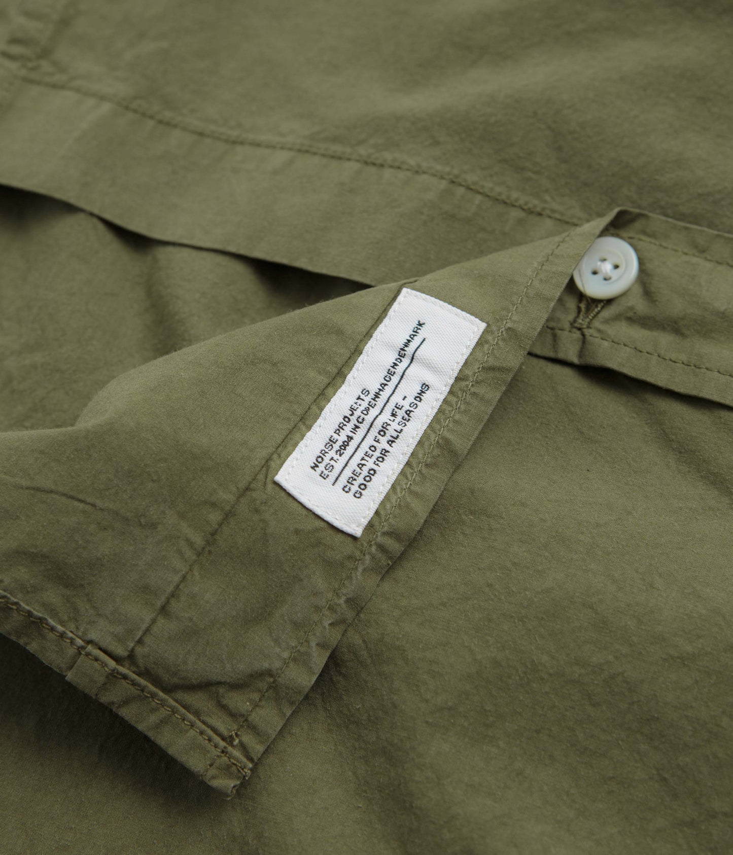Norse Projects Osvald Cotton Tencel Shirt - Sitka Green