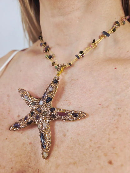 Ocean Jewel Starfish Necklace Gold