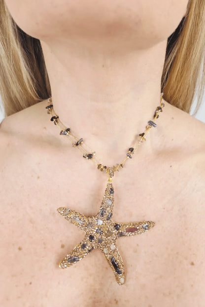 Ocean Jewel Starfish Necklace Gold