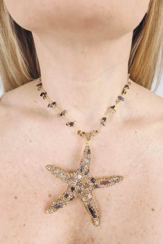 Ocean Jewel Starfish Necklace Gold