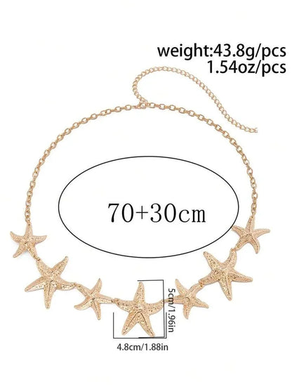 Ocean Starfish Waist Chain Belt Silver