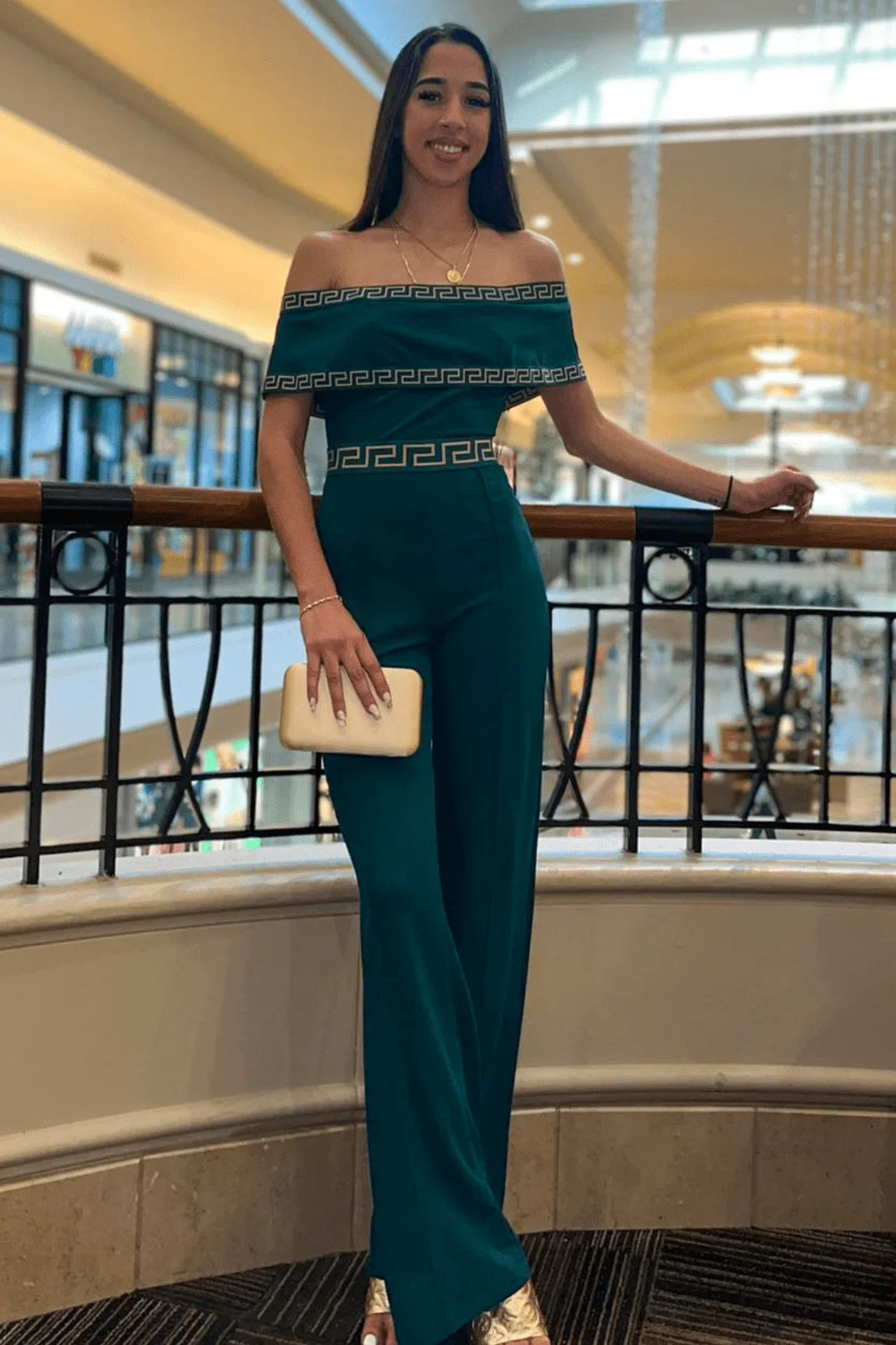 Passion Green Jumpsuit – Off-Shoulder Elegant Green Jumpsuit
