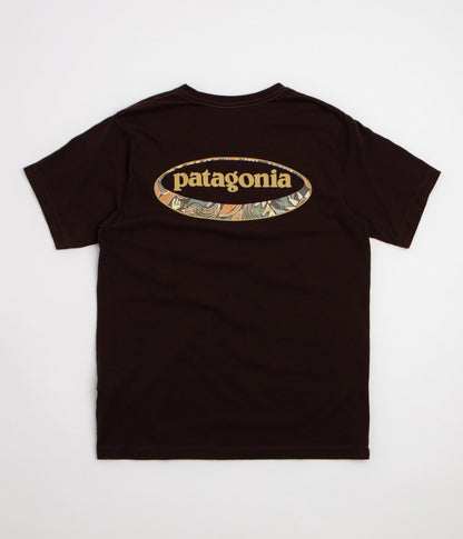 Patagonia 95 Oval Logo T-Shirt - Den Brown: Heliotropic