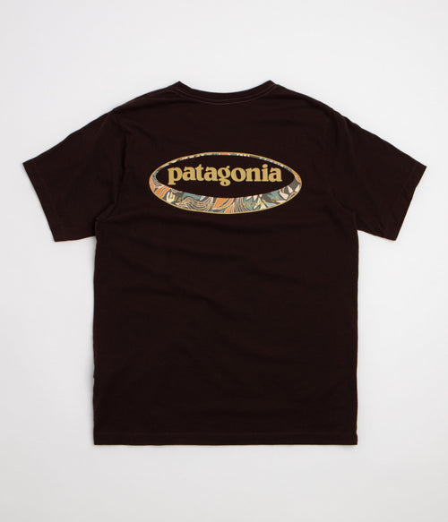 Patagonia 95 Oval Logo T-Shirt - Den Brown: Heliotropic