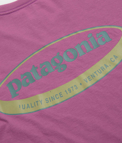 Patagonia 95 Oval Logo T-Shirt - Faded Magenta