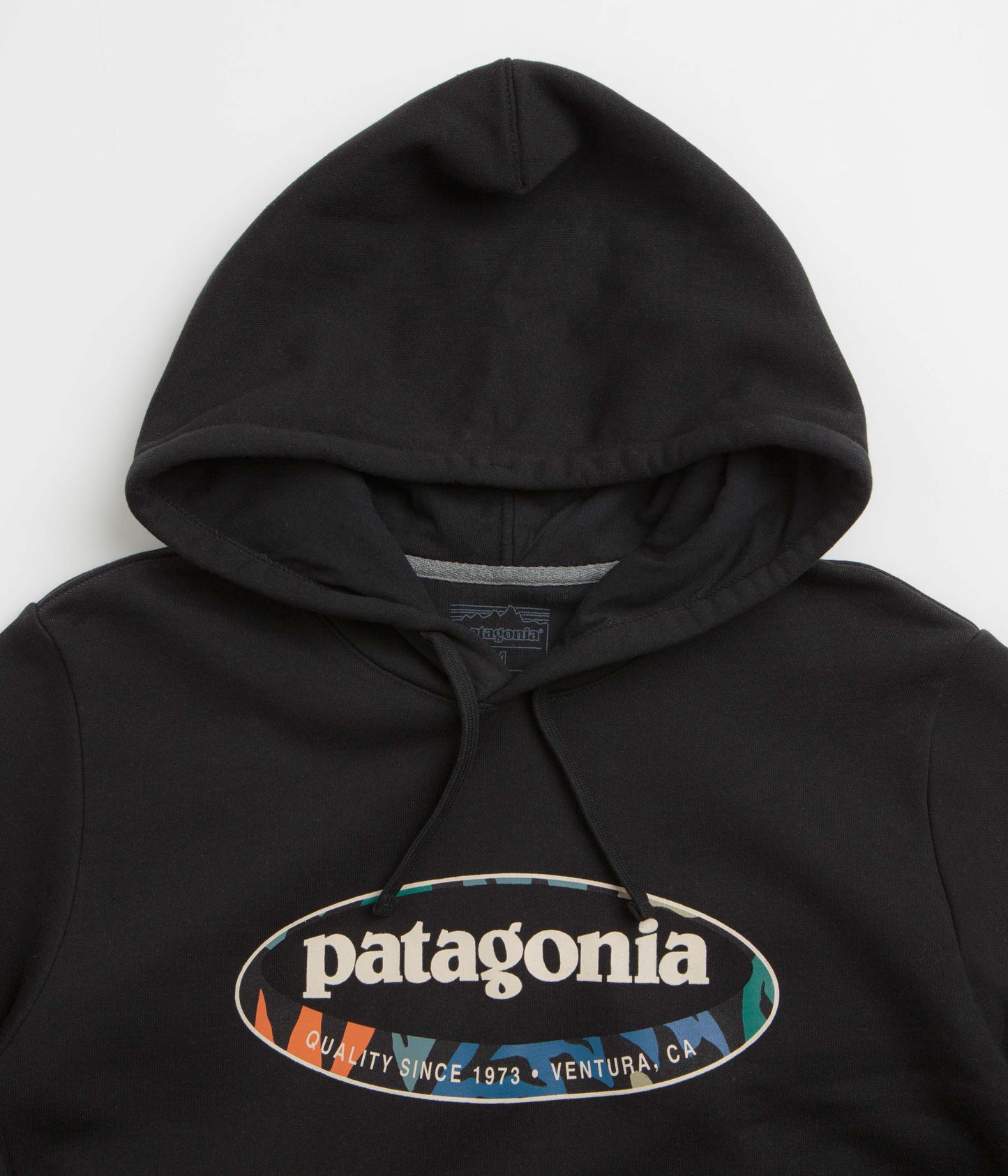 Patagonia 95 Oval Logo Uprisal Hoodie - Black: Kaleido