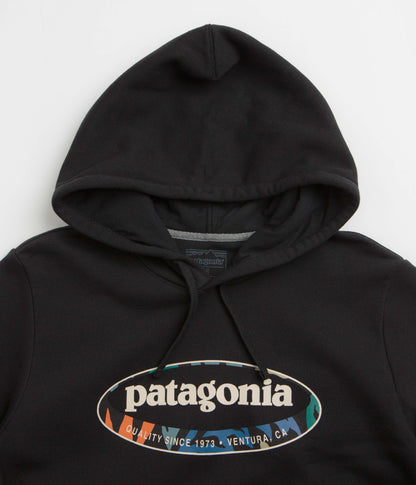Patagonia 95 Oval Logo Uprisal Hoodie - Black: Kaleido