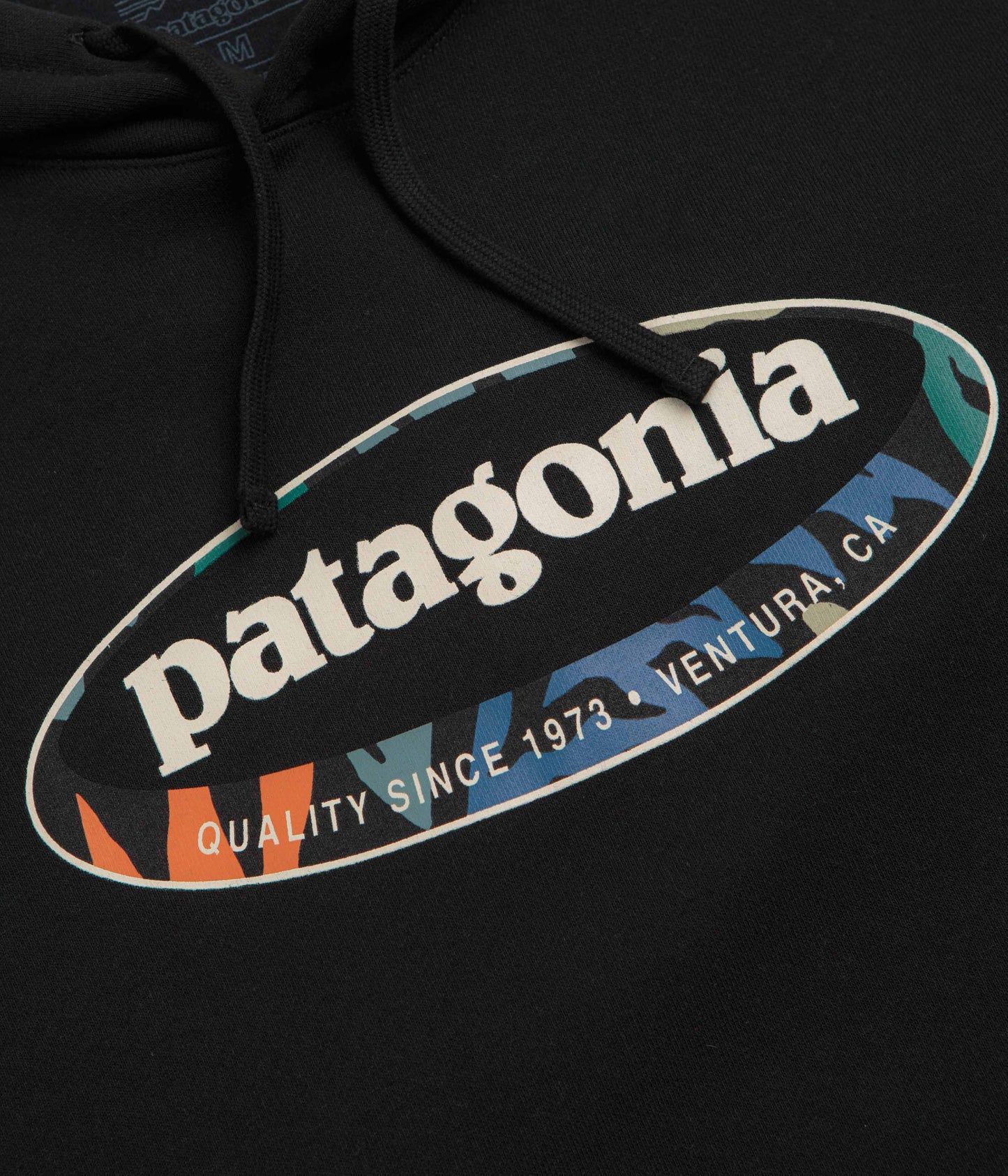 Patagonia 95 Oval Logo Uprisal Hoodie - Black: Kaleido