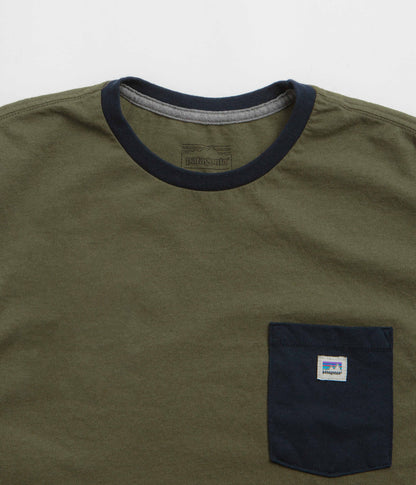 Patagonia Shop Sticker Pocket Responsibili-Tee T-Shirt - Tent Green
