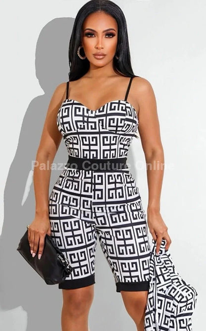 3 PCs My Kind of Girl Romper And Blazer Set