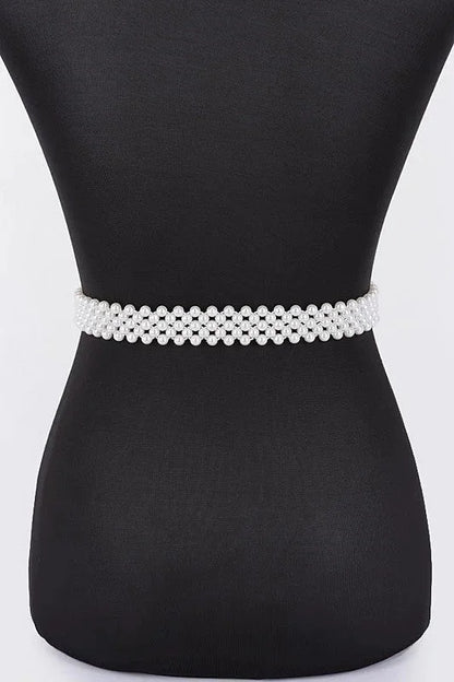 Pearl Bloom Statement Belt Ivory