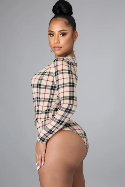 Perfect Harmony Bodysuit (Beige Print)