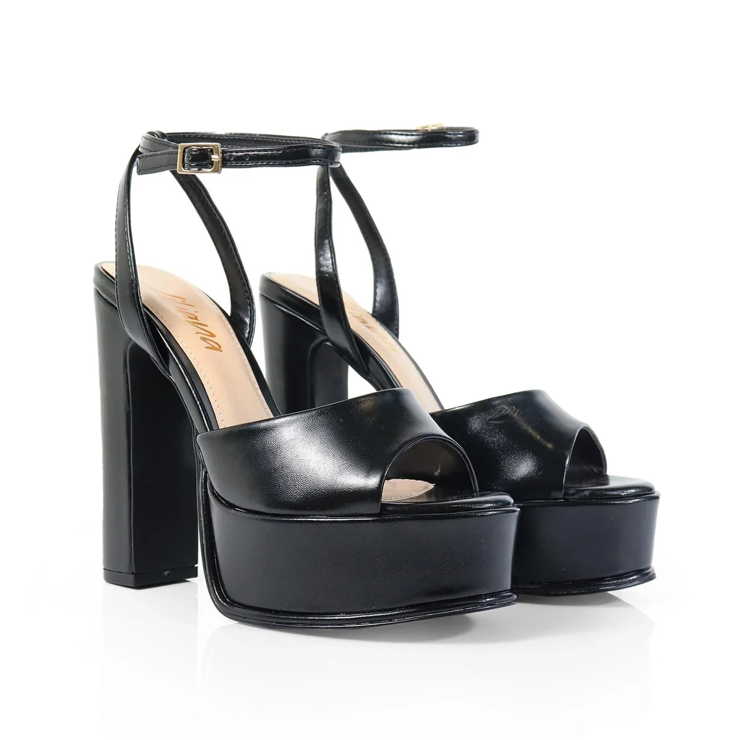 Platform Josy 6 Chunky Heels (Black)