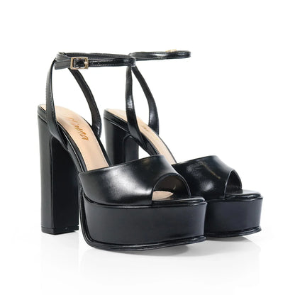 Platform Josy 6 Chunky Heels (Black)