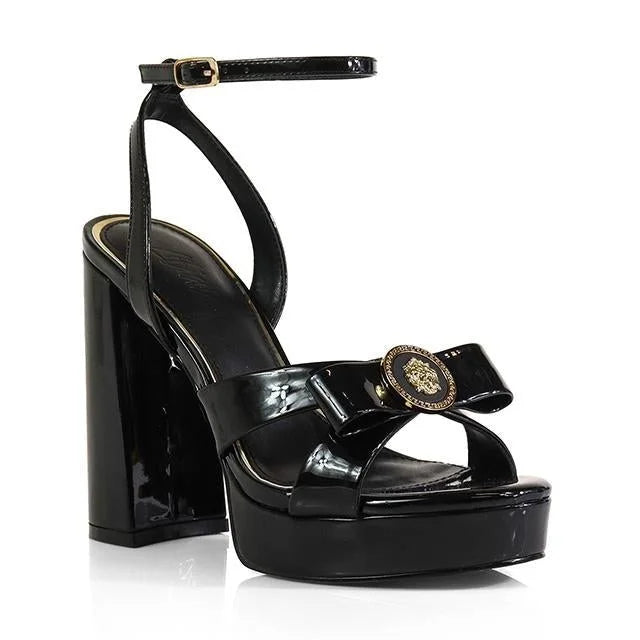 Platform Olina Tamara Cross & Bow Heels -Black