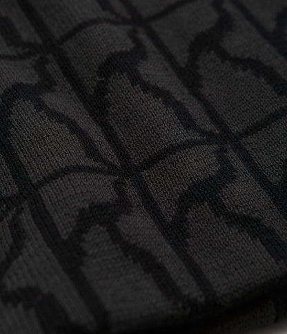 Poetic Collective Logo Pattern Skull Beanie - Black