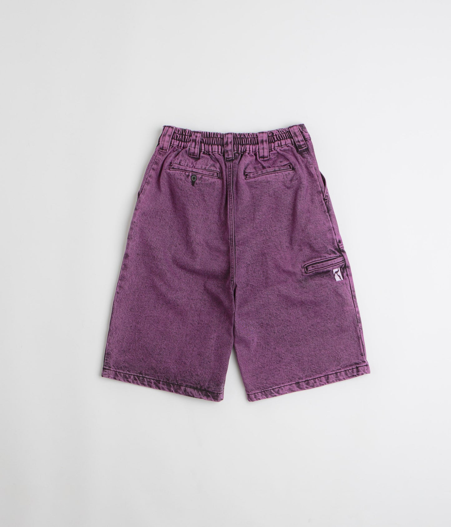 Poetic Collective x flatspot Painter Shorts - Purple Acid Wash Denim