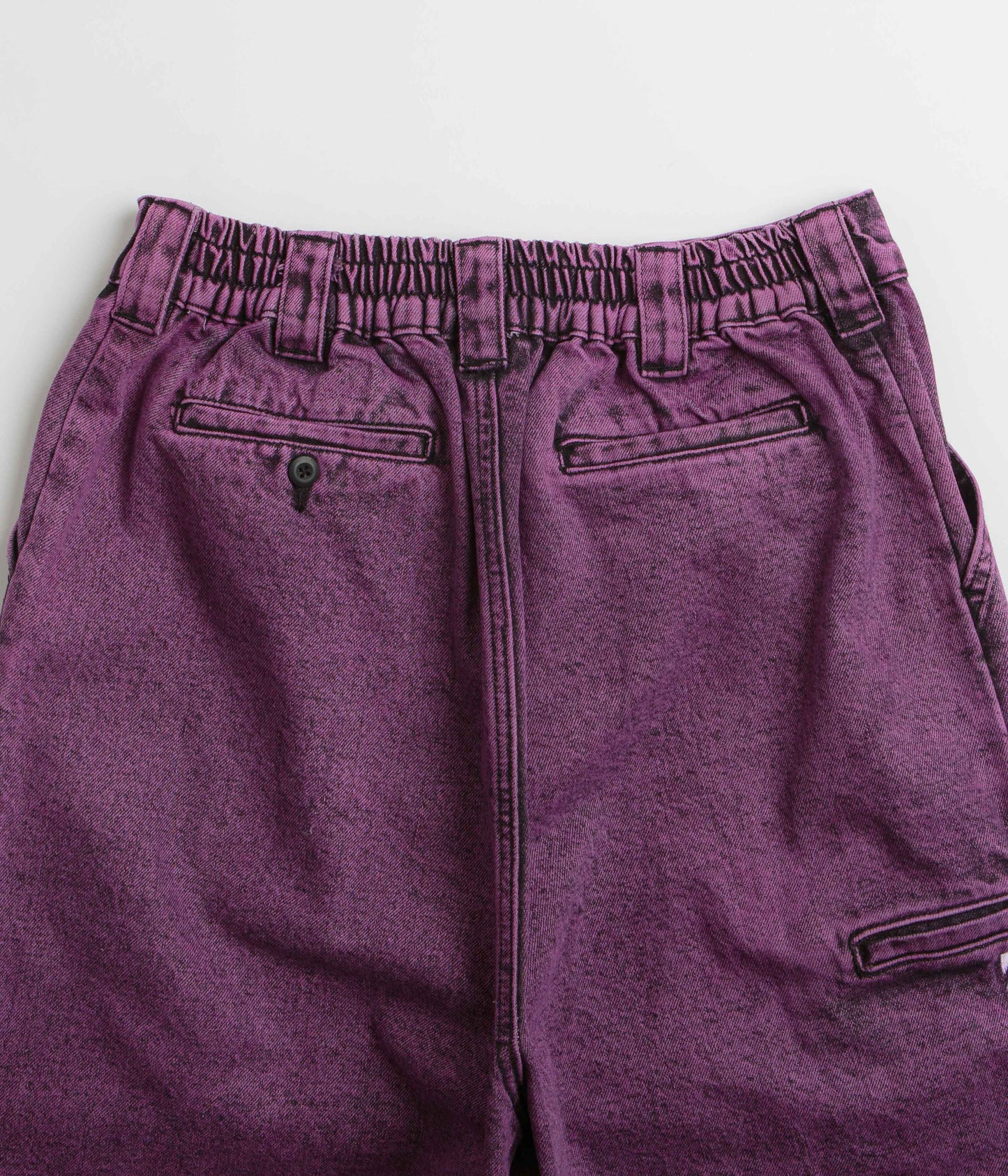 Poetic Collective x flatspot Painter Shorts - Purple Acid Wash Denim