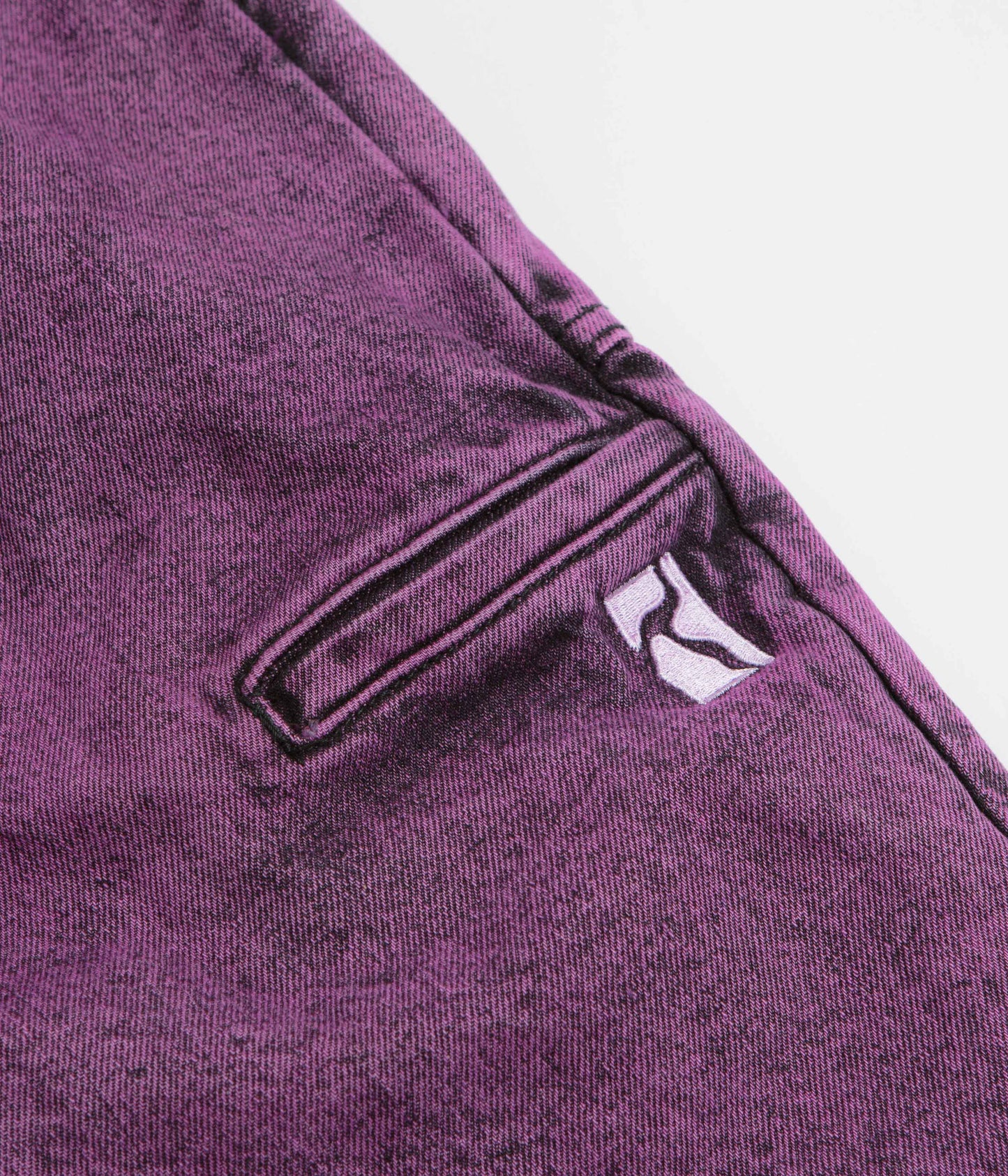 Poetic Collective x flatspot Painter Shorts - Purple Acid Wash Denim