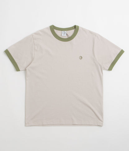 Polar Ringer T-Shirt - Pale Taupe / Army Green