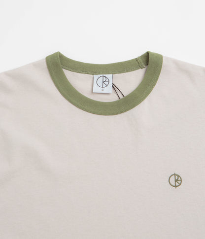 Polar Ringer T-Shirt - Pale Taupe / Army Green