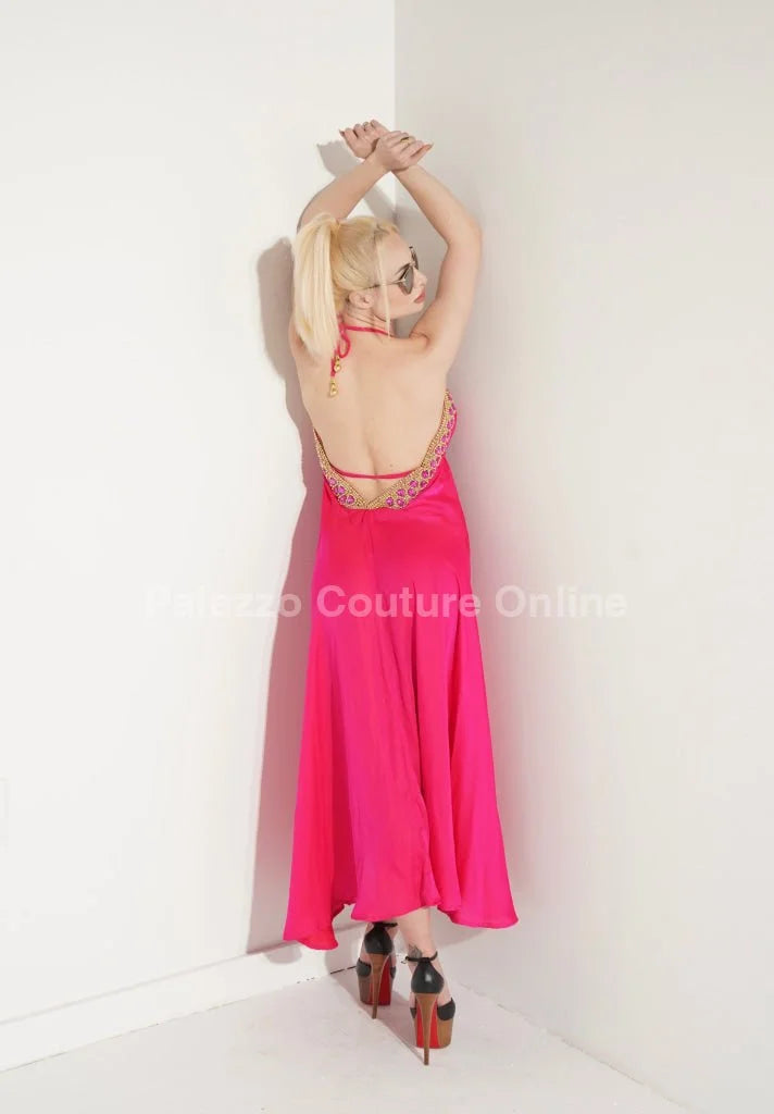 Private Oasis Maxi Dress ( Hot Pink)