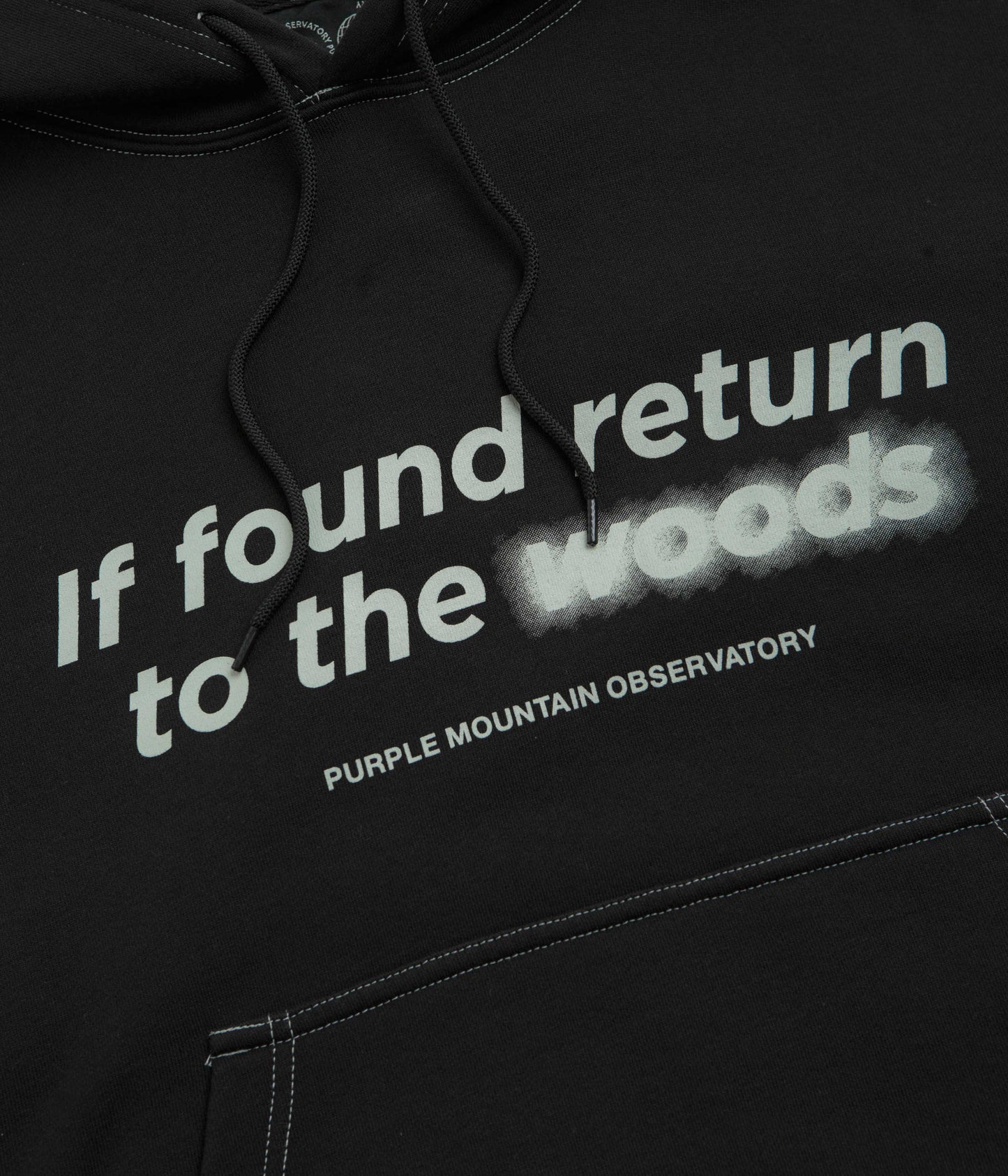 Purple Mountain Observatory Garment Dye Hoodie - Black / Black