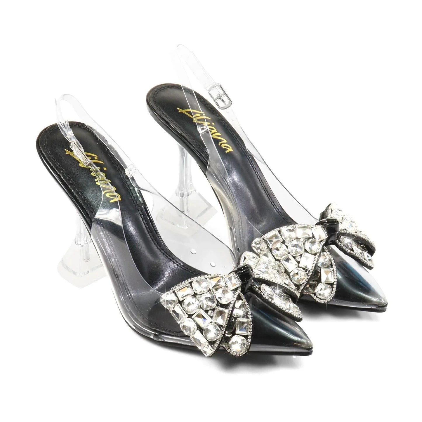 Quartz Bella Slingback Heels - Black
